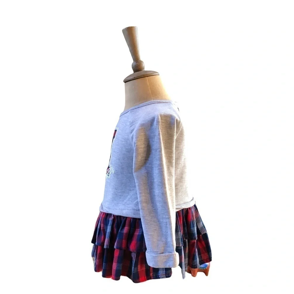 HILFIGER - Baby girl gray, red and navy casual dress size 18 months